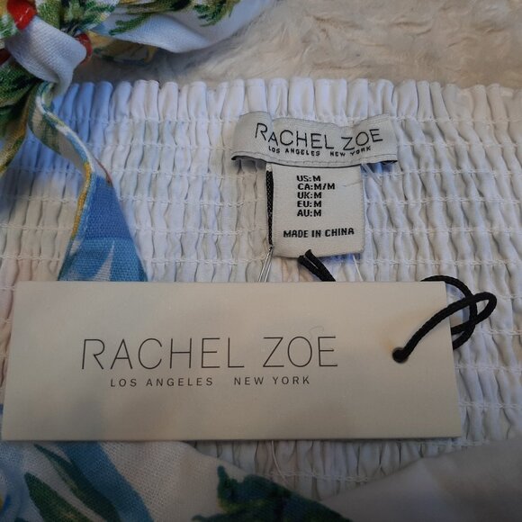 Rachel Zoe Women's Linen Blend Floral Crop Top Tropical Pineapple Size M - Picture 5 of 7